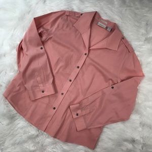 Chicos womens size 2 button up top cotton blend